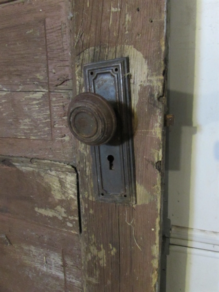ANTIQUE SOLID WOOD DOOR WITH WINDOW - NO GLASS