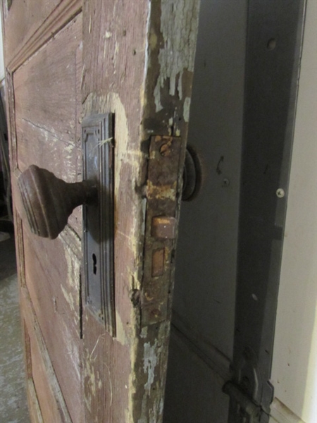 ANTIQUE SOLID WOOD DOOR WITH WINDOW - NO GLASS