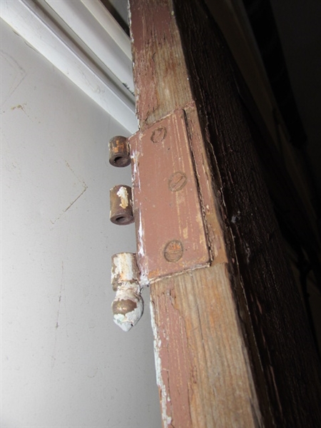 ANTIQUE SOLID WOOD DOOR WITH WINDOW - NO GLASS
