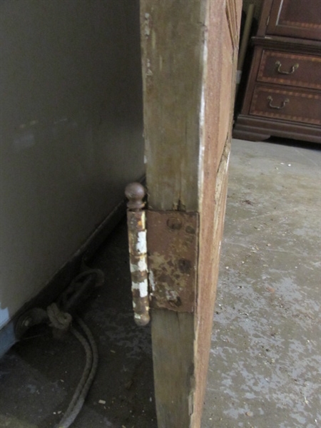 ANTIQUE SOLID WOOD DOOR WITH WINDOW - NO GLASS