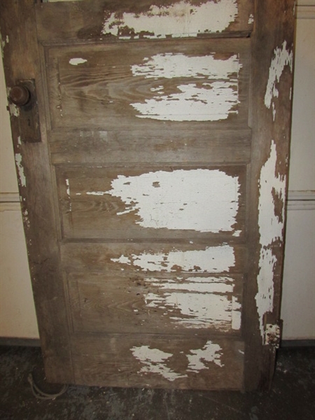 ANTIQUE SOLID WOOD DOOR WITH WINDOW - NO GLASS