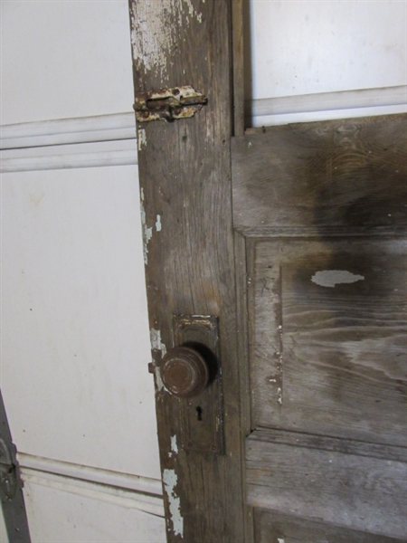 ANTIQUE SOLID WOOD DOOR WITH WINDOW - NO GLASS