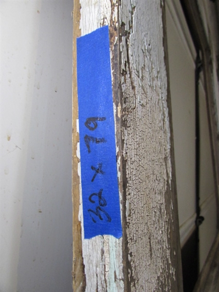 ANTIQUE SOLID WOOD DOOR WITH WINDOW - NO GLASS