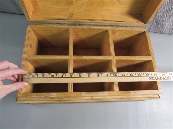 6-COMPARTMENT WOODEN STORAGE BOX