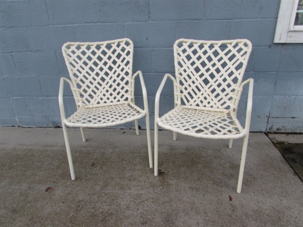 PAIR OF PATIO CHAIRS - METAL FRAME