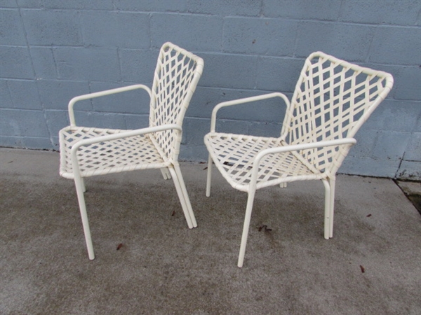 PAIR OF PATIO CHAIRS - METAL FRAME