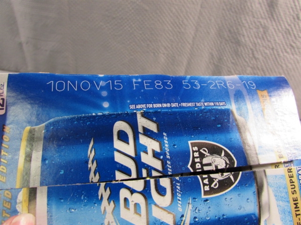 COLLECTIBLE RAIDERS SUPER BOWL LIMITED EDITION 12- PACK CANS