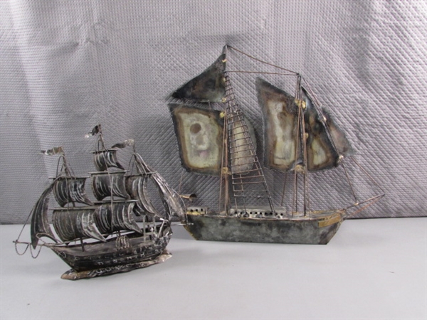 METAL SHIP SCULPTURES