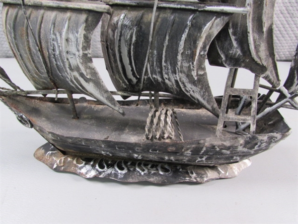 METAL SHIP SCULPTURES