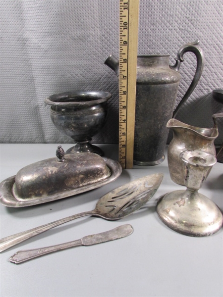VINTAGE TARNISHED SILVER PLATE COLLECTION