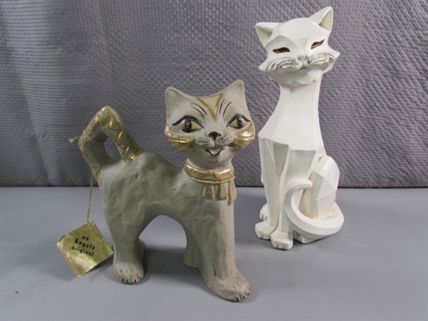 PAIR OF MCM CAT STATUES