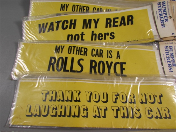 LARGE ASSORTMENT OF VINTAGE BUMPER STICKERS