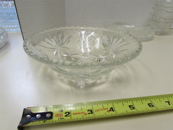 VINTAGE PRESSED GLASS SERVEWARE