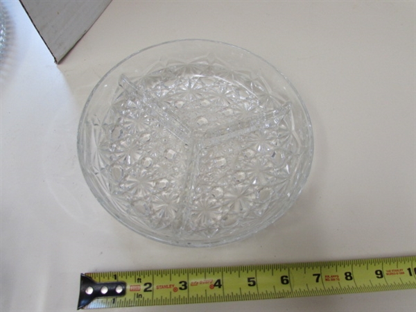 VINTAGE PRESSED GLASS SERVEWARE