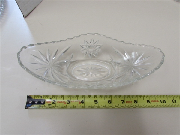 VINTAGE PRESSED GLASS SERVEWARE