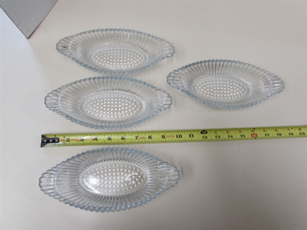 VINTAGE & MODERN PRESSED GLASS PLATES, PLATTERS & MORE