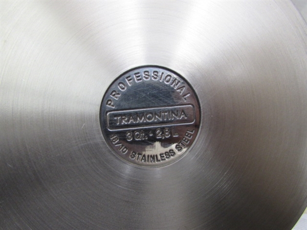 NEW TRAMONTINA DOUBLE BOILER/STEAMER & ASSORTED COOKWARE