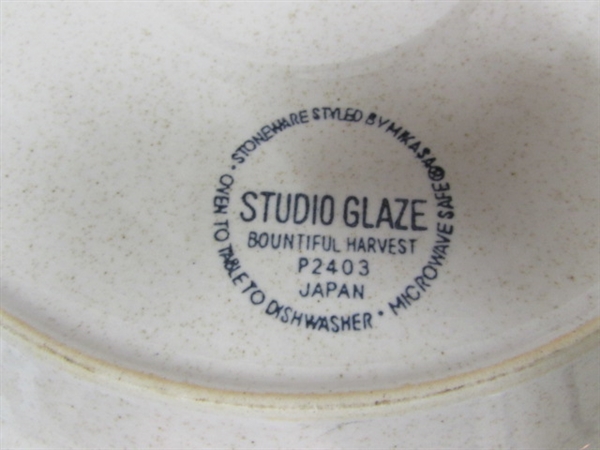 VINTAGE MIKASA STONEWARE DINNERWARE - SERVICE FOR 8