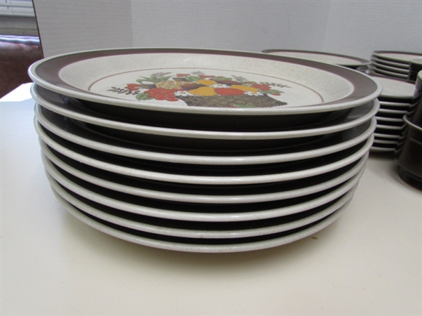VINTAGE MIKASA STONEWARE DINNERWARE - SERVICE FOR 8