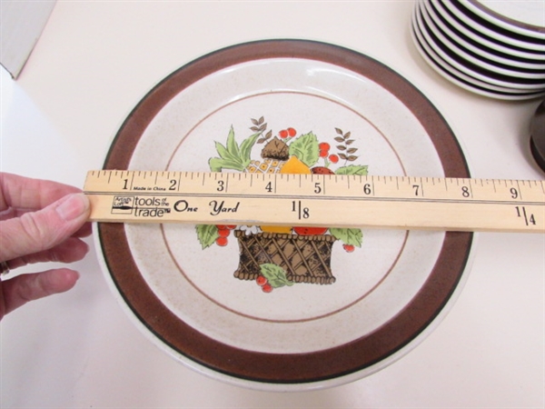 VINTAGE MIKASA STONEWARE DINNERWARE - SERVICE FOR 8