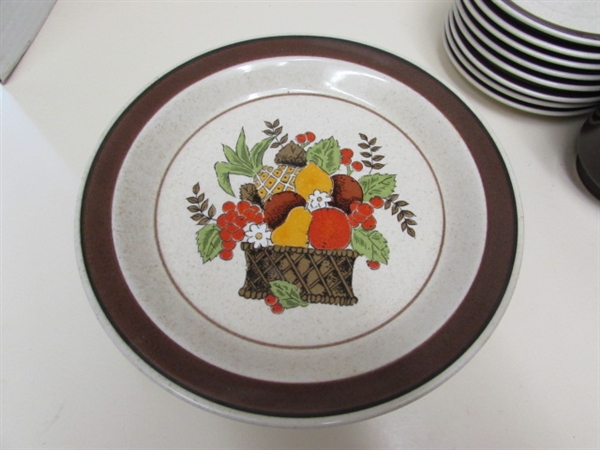 VINTAGE MIKASA STONEWARE DINNERWARE - SERVICE FOR 8
