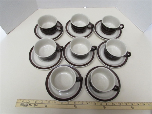 VINTAGE MIKASA STONEWARE DINNERWARE - SERVICE FOR 8