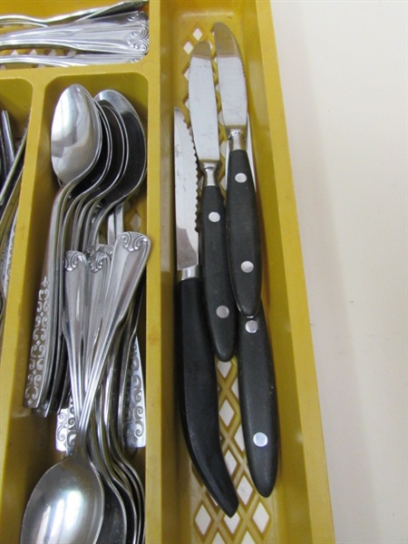 ASSORTED FLATWARE - 2 DIFFERENT PATTERNS PLUS EXTRAS