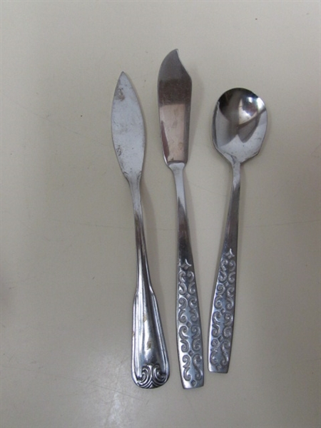 ASSORTED FLATWARE - 2 DIFFERENT PATTERNS PLUS EXTRAS