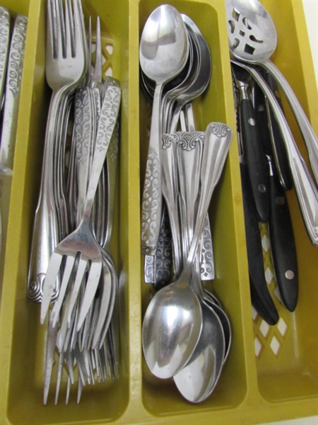 ASSORTED FLATWARE - 2 DIFFERENT PATTERNS PLUS EXTRAS