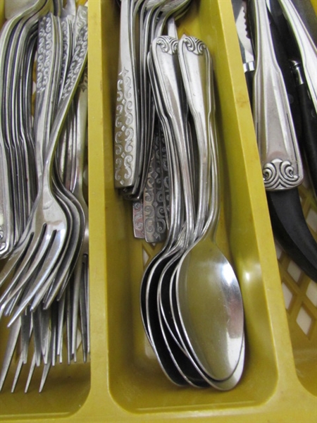 ASSORTED FLATWARE - 2 DIFFERENT PATTERNS PLUS EXTRAS