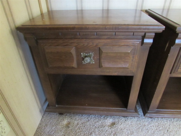 PAIR OF SINGLE DRAWER NIGHTSTANDS - SOLID WOOD W/DOVETAIL DRAWERS-MATCHES LOTS #62 & #63