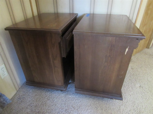 PAIR OF SINGLE DRAWER NIGHTSTANDS - SOLID WOOD W/DOVETAIL DRAWERS-MATCHES LOTS #62 & #63