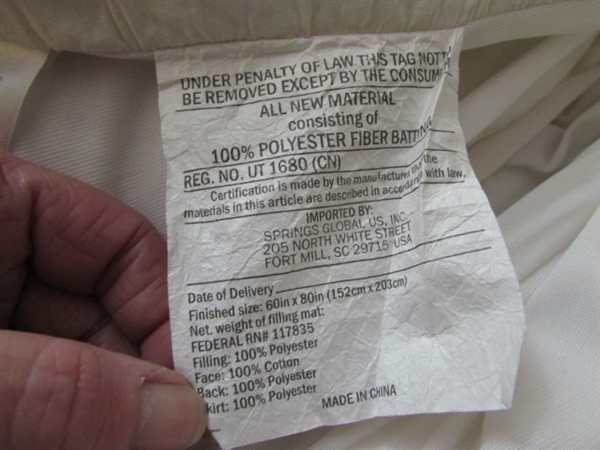 QUEEN COMFORTER, SHEETS, MATTRESS COVER, SHAMS