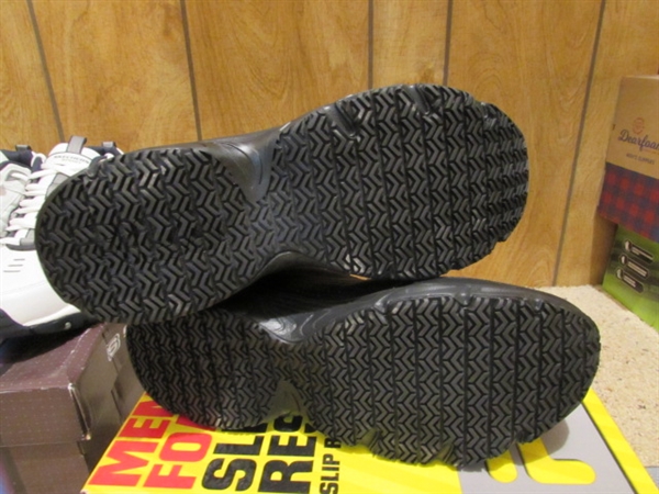 NEW - 3 PAIRS MEN'S SIZE 10.5 ATHLETIC/WORK SHOES - SKETCHERS, FILA & AVIA