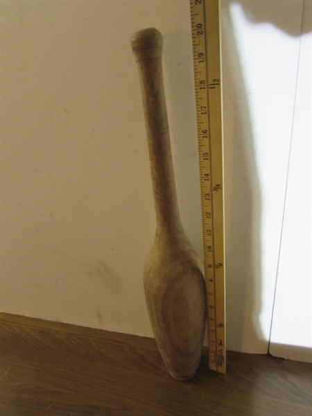 VINTAGE/ANTIQUE JUGGLING PIN, BAROMETER, MUSIC BOX & MORE