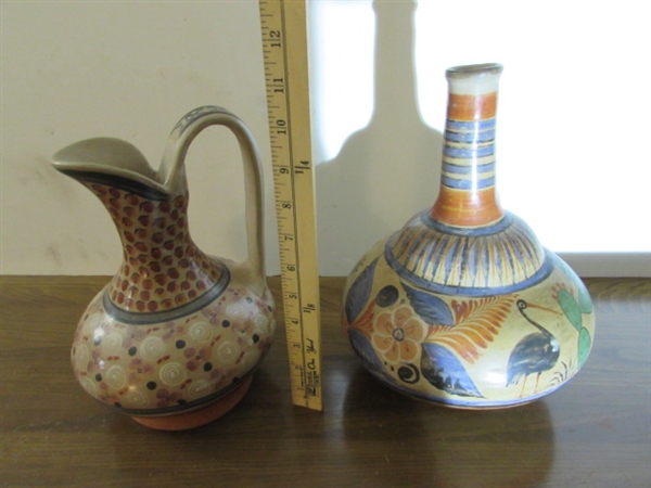 PAIR OF VINTAGE MEXICAN CLAY JUGS