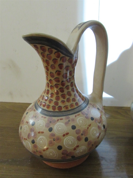 PAIR OF VINTAGE MEXICAN CLAY JUGS