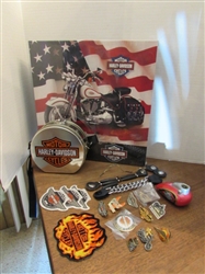 HARLEY-DAVIDSON PINS, TIN, JIGSAW PUZZLE & MORE