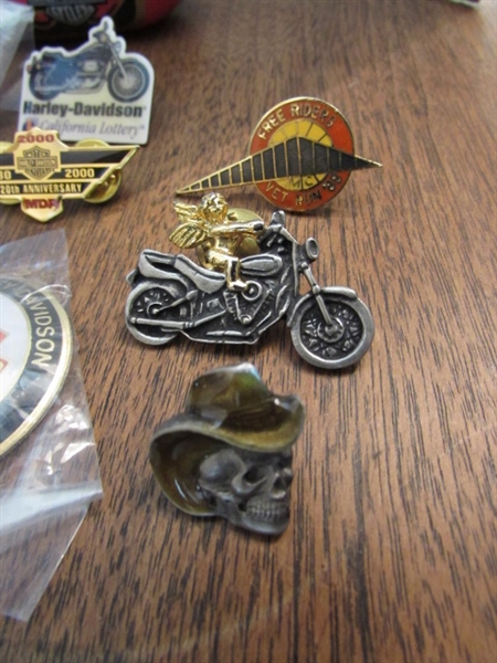 HARLEY-DAVIDSON PINS, TIN, JIGSAW PUZZLE & MORE