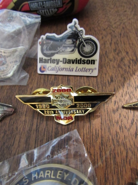 HARLEY-DAVIDSON PINS, TIN, JIGSAW PUZZLE & MORE