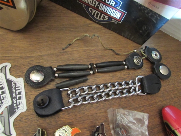 HARLEY-DAVIDSON PINS, TIN, JIGSAW PUZZLE & MORE