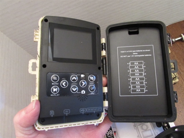 PAIR OF TRAIL CAMERAS, BOTH WORK & COME W/MEMORY CARDS & ADAPTER
