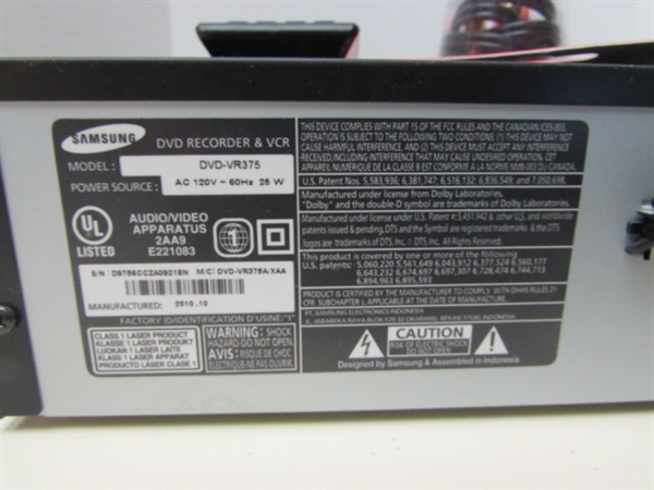 SAMSUNG COMBO DVD/VHS PLAYER - WORKS