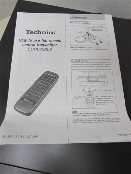 TECHNICS CAROUSEL 5-DISC CD PLAYER - WORKS