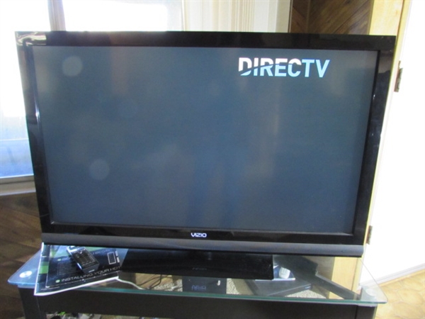 VIZIO 42 FLAT SCREEN TV, STAND & LG DVD PLAYER