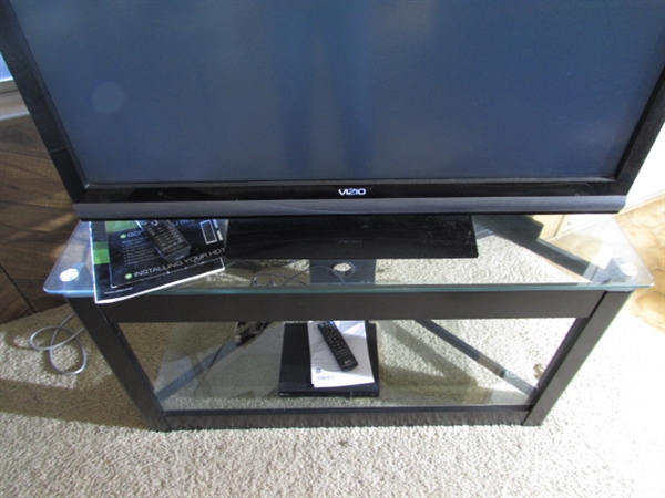 VIZIO 42 FLAT SCREEN TV, STAND & LG DVD PLAYER