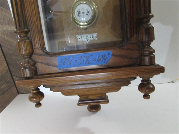 HOWARD MILLER WESTMINSTER CHIME KEY WIND WALL CLOCK W/KEY-UNTESTED
