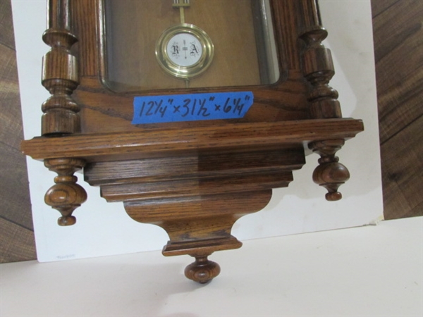 HOWARD MILLER WESTMINSTER CHIME KEY WIND WALL CLOCK W/KEY-UNTESTED