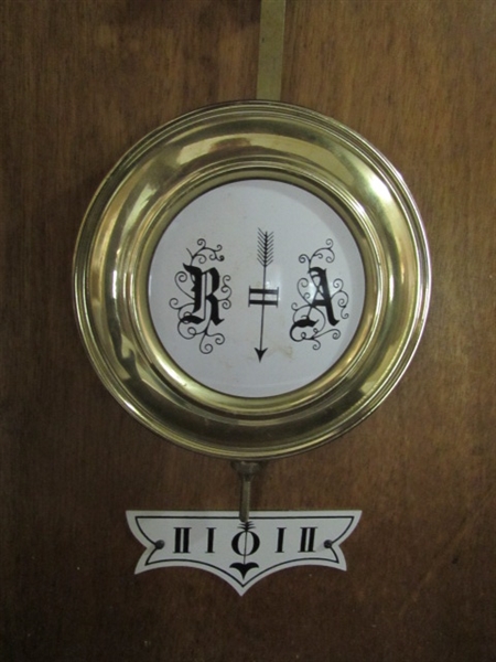 HOWARD MILLER WESTMINSTER CHIME KEY WIND WALL CLOCK W/KEY-UNTESTED