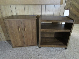 WHEELED STAND & MEDIA CABINET